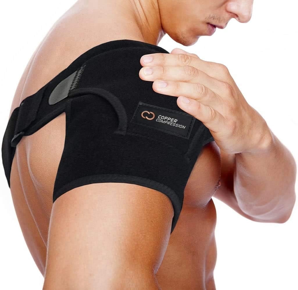 Copper Compression Recovery Shoulder Brace  - Black
