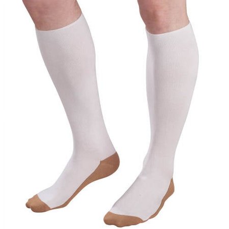 Copper Compression Socks by Silver Steps™, 1 Pair-Womens-White