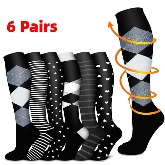 Copper Compression Socks for Women & Men (6 pairs) - All-Day Comfort, Targeted Muscle Recovery