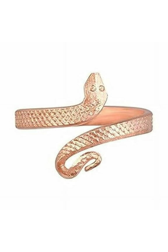 Copper Consecrated Snake Ring Adjustable Tamba Ring Nag Snake Challa for Men and Women Size-10