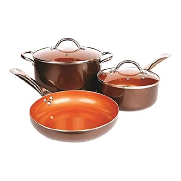 Copper Cookware Set 5-Piece Luxury Ceramic Induction Non-Stick