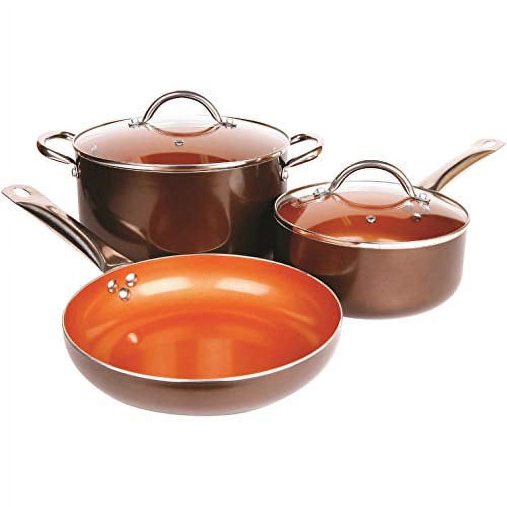 M MELENTA Pots and Pans Set Ultra Nonstick, Pre-Installed 11pcs Cookware Set  Copper with Ceramic