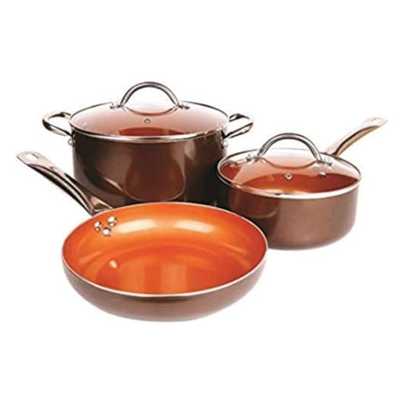 Copper Cookware Set 5-Piece Luxury Ceramic Induction Non-Stick