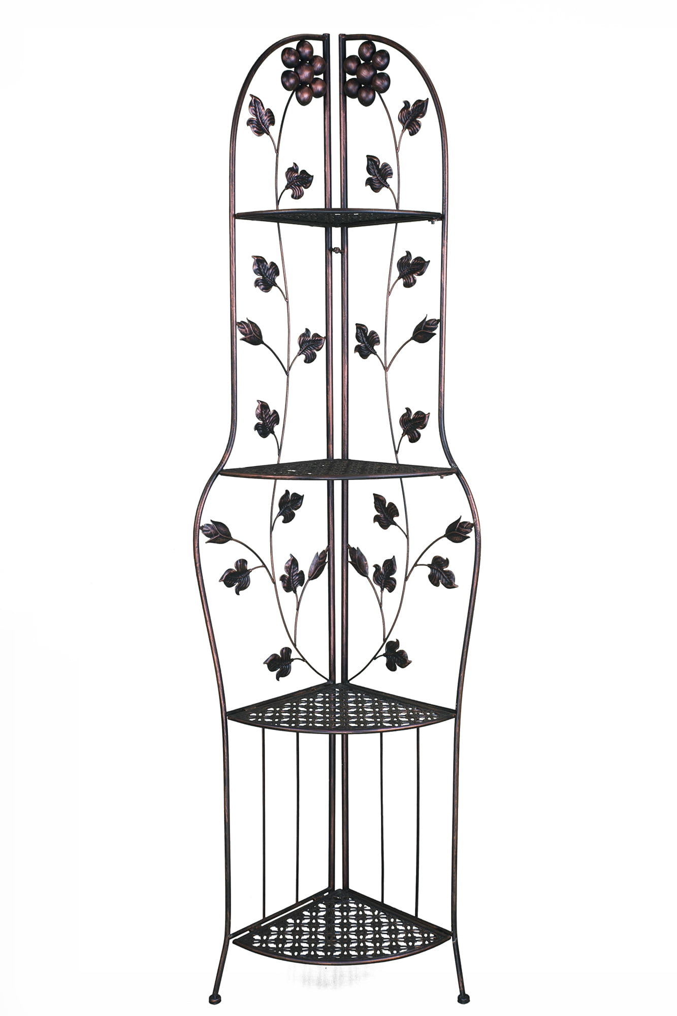 Copper Corner Bakers Rack with 4 shelves