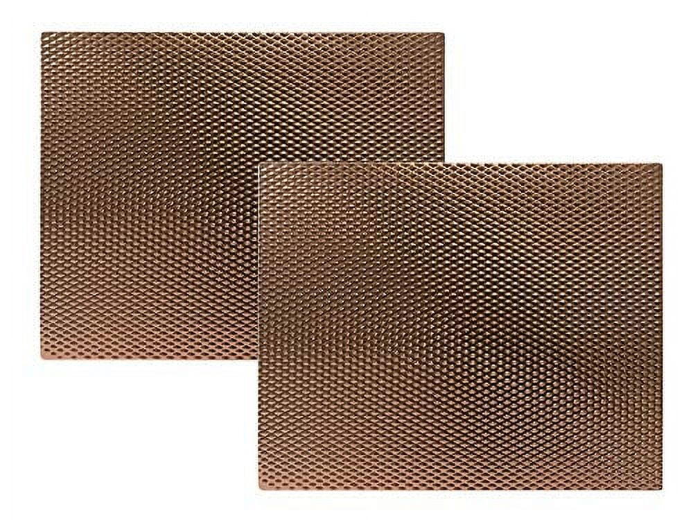 Heat Resistant, Non-Slip, Metal Counter/Table Protector Mat, Large - 14 x  17 - 2 Pack - Copper Color