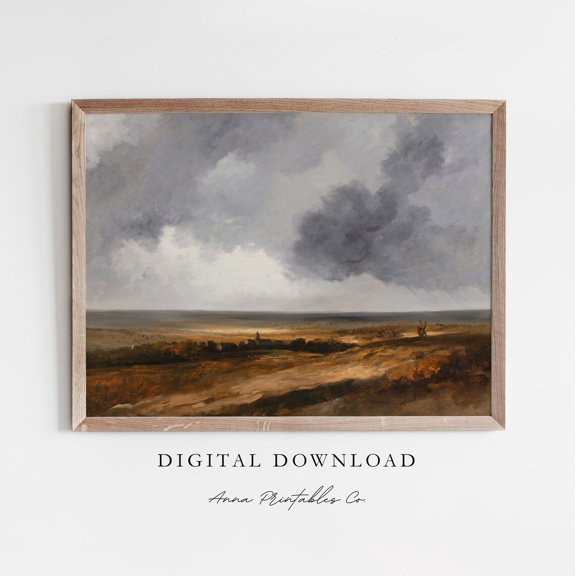 Copper Countryside Vintage Landscape Wall Art Poster