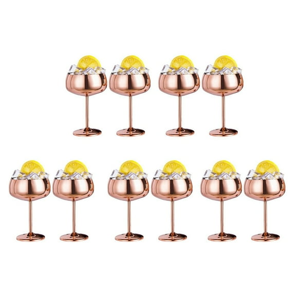 Copper Coupe Champagne Glasses Set of 10 Stainless Steel Vintage Cocktail Glass Wine Goblet