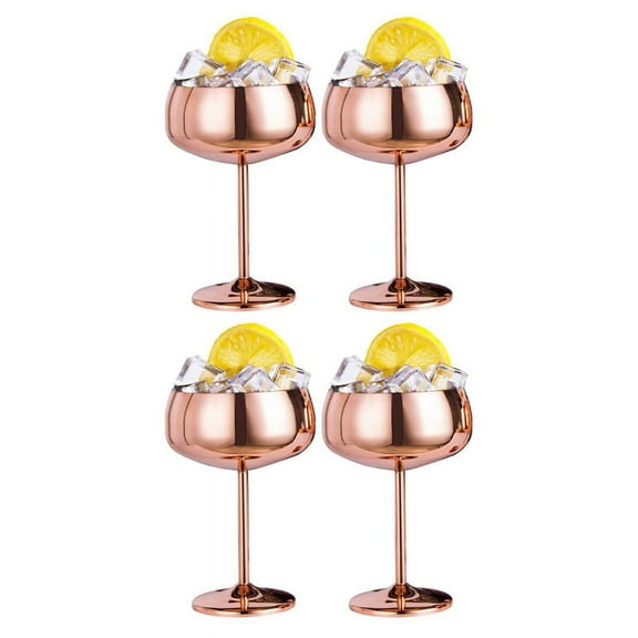 Copper Coupe Champagne Glasses Set of 4 Stainless Steel Vintage Cocktail Glass Wine Goblet
