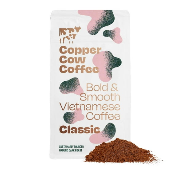 Copper Cow Coffee Vietnamese Ground Coffee Classic Black 10 oz Bag - Dark Roast