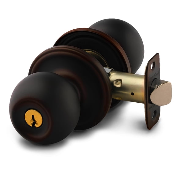 Copper Creek BK2050TB Ball Door Knob, Storeroom Function, 1 Pack, Tuscan Bronze