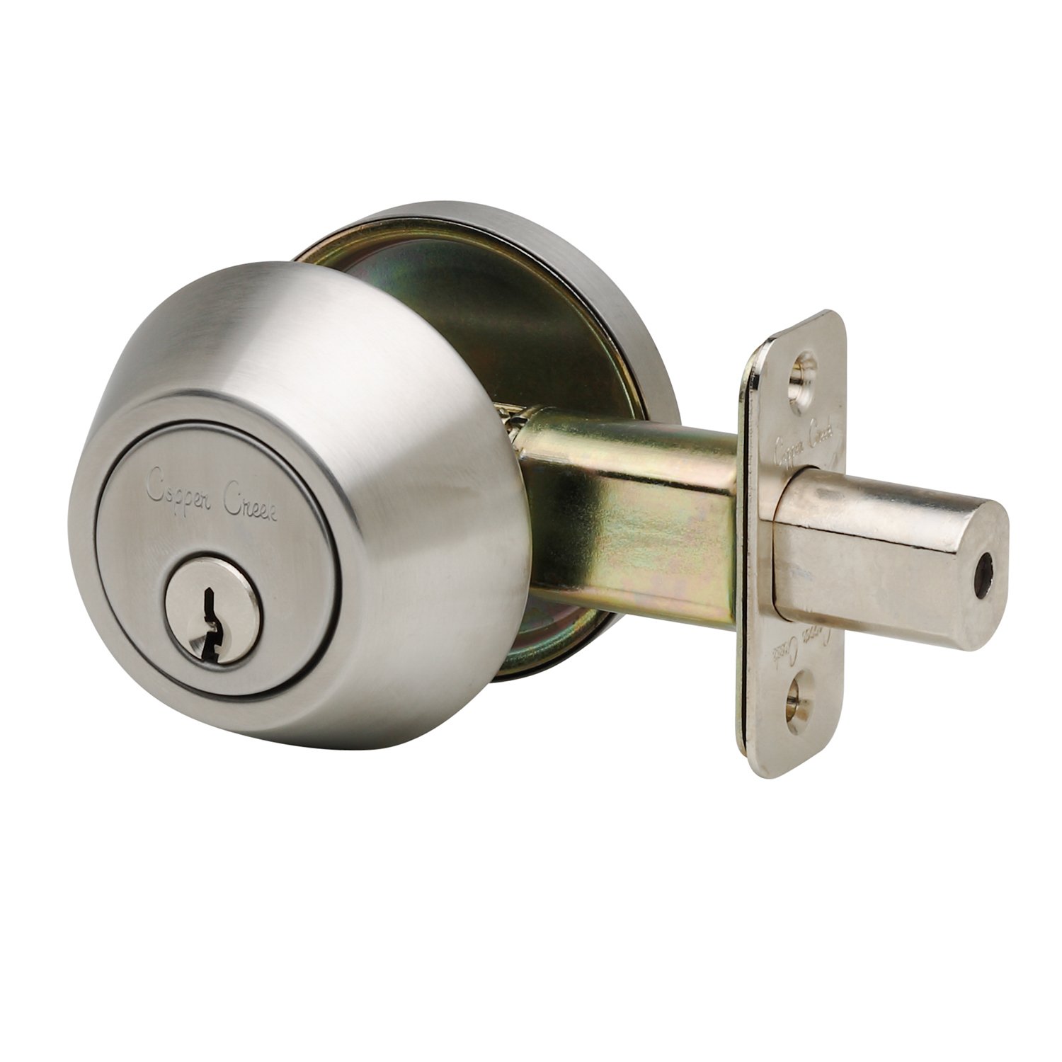 Copper Creek DB2410SS Single Cylinder Deadbolt, Standard Size, Satin
