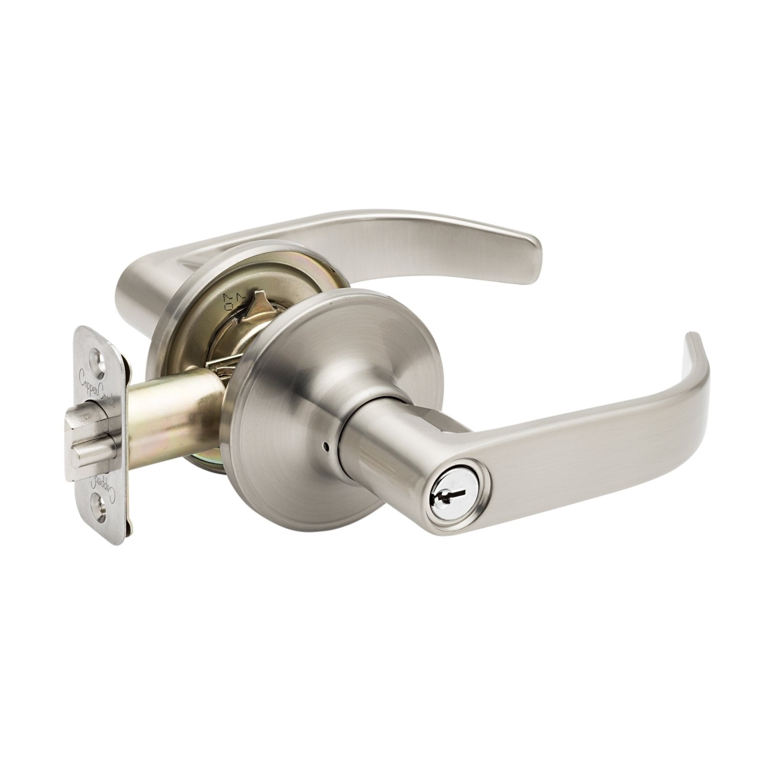 Copper Creek ML2220SS Door Lever - Stainless Steel, Contemporary Design, Grade 3 Residential, Solid Brass Cylinder