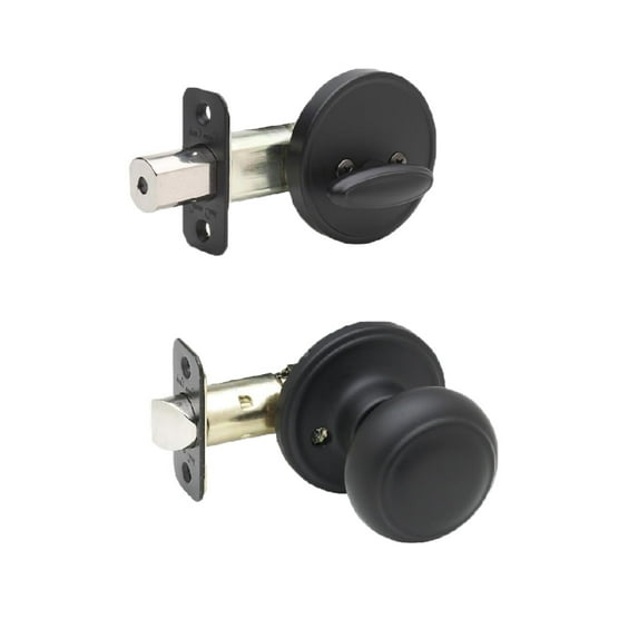 Copper Creek Hardware CK2810BC Colonial Interior Handleset Trim, Black