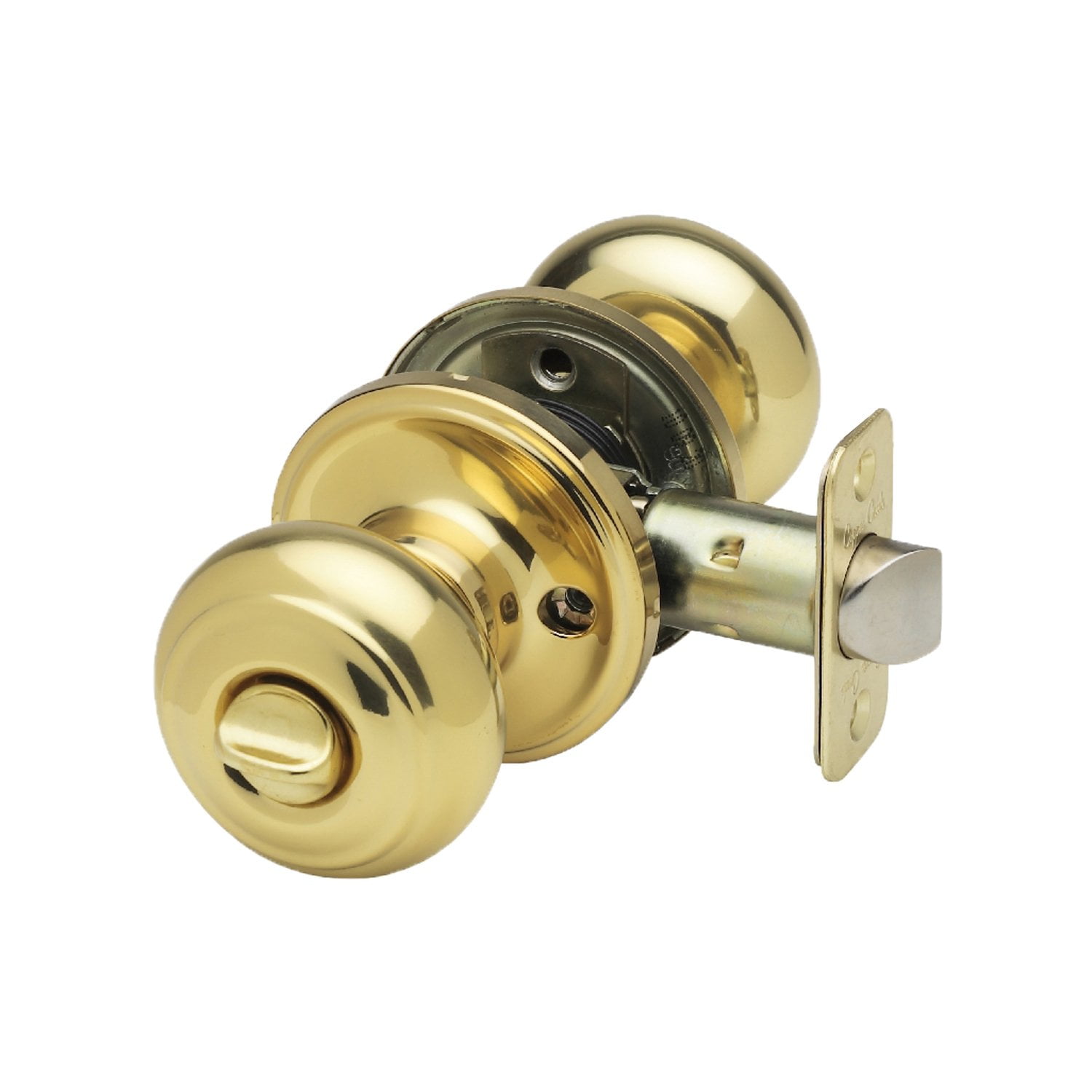 Polished Brass Colonial Keyed Entry Door Knob