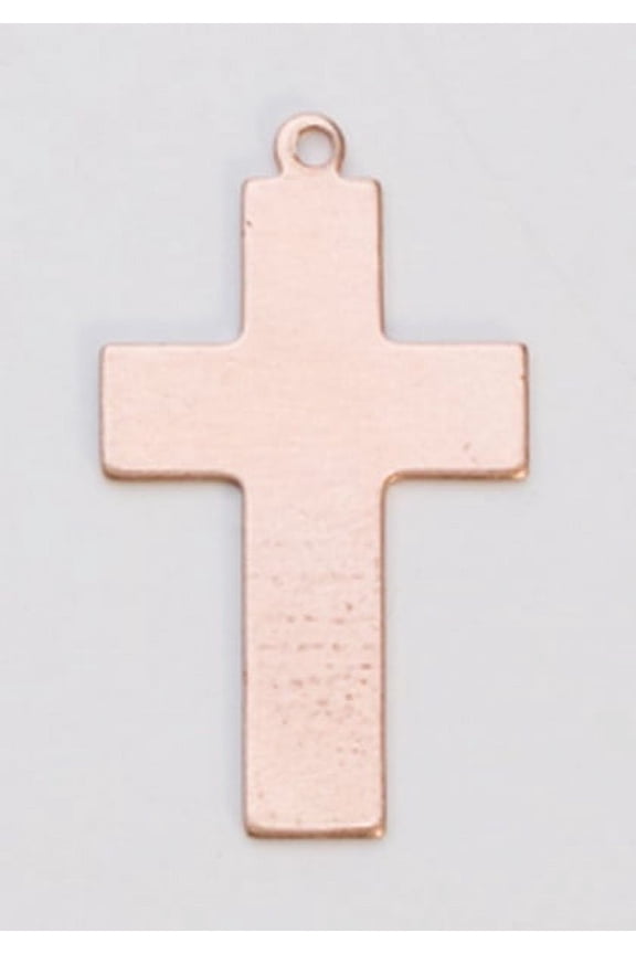 Copper Cross with Ring, 24 Gauge, 5/8 by 1 Inch, Pack of 6