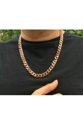 Copper Cuban Link Necklace Heavy Solid Statement Jewelry Chain 24" Unisex By MDream
