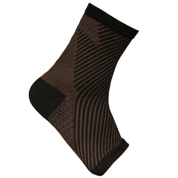 Copper D - Compression Ankle Sleeve - Rayon From Bamboo - Comfort Support For Every Day Uses - Dark Copper - Large/Extra Large - 1 Pair