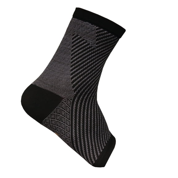 Copper D Compression Ankle Sleeve - Bamboo Rayon Infused with Charcoal - Light Silver - Large/Extra Large - 1 Pair