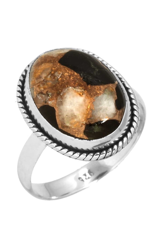 Copper Dalmation Ring 925 Sterling Silver Women Jewelry