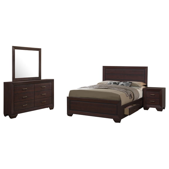 Copper Dark Cocoa 4-piece Queen Bedroom Set