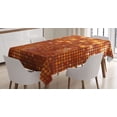 thumbnail image 1 of Ambesonne Abstract Tablecloth Rectangular Table Cover, Vivid Dots Mosaic, 60"x84", Dark Orange Orange, 1 of 4