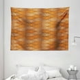 thumbnail image 1 of Copper Decor Tapestry, Artistic Autumn Nature Inspired Pattern with Ornate Fallen Leaves, Wall Hanging for Bedroom Living Room Dorm Decor, 80W X 60L Inches, Light Brown Orange, by Ambesonne, 1 of 2