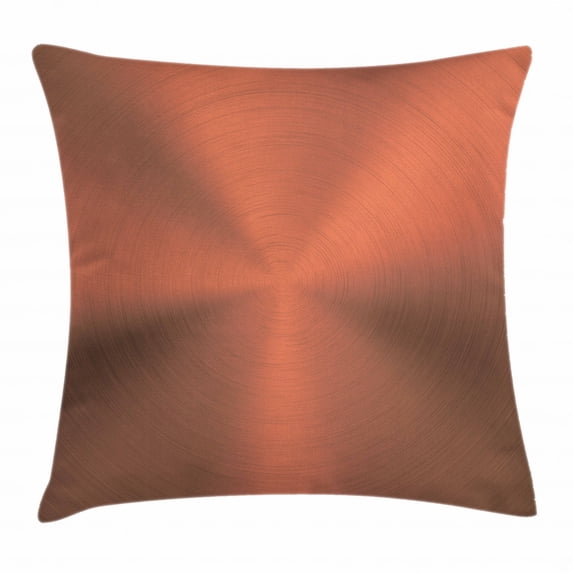 Copper Decor Throw Pillow Cushion Cover, Realistic Circular Brushed Texture Image Iron Stainless Steel Business Modern, Decorative Square Accent Pillow Case, 16 X 16 Inches, Bronze, by Ambesonne