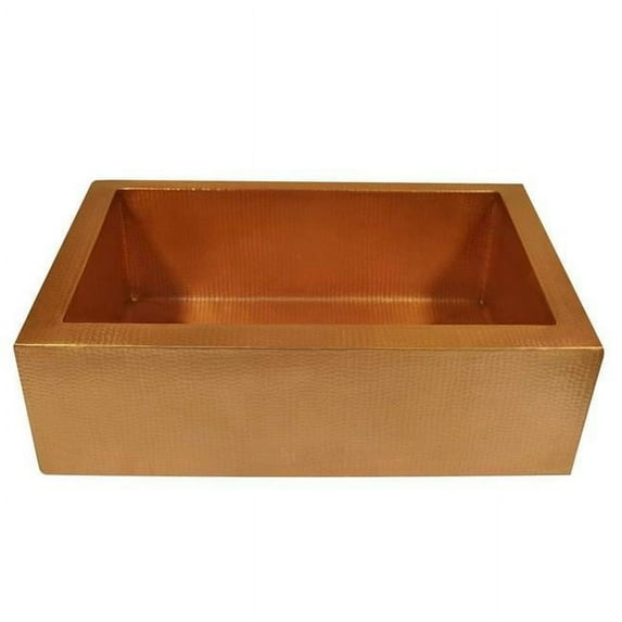 Copper Design CFS-33229-FR-MA Copper Farmhouse Kitchen Sink, Matte - Fernanda Design - Medium - 9 x 22 x 33 in.