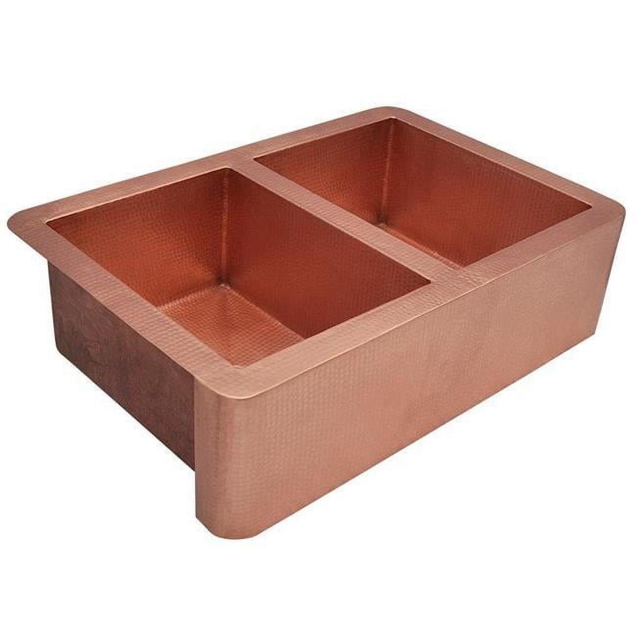 Copper Design CFS-50-50-36229-DL Copper Farmhouse 50-50 Kitchen Sink, Dark Light - Large - 9 x 22 x 36 in.
