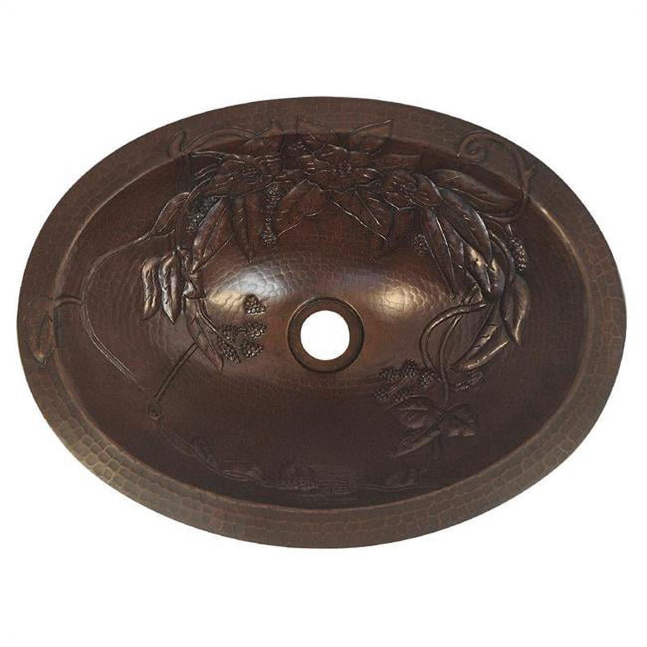 Copper Design COS-FLO-19-RP-DB Copper Oval Bath Sink, Dark Brown ...