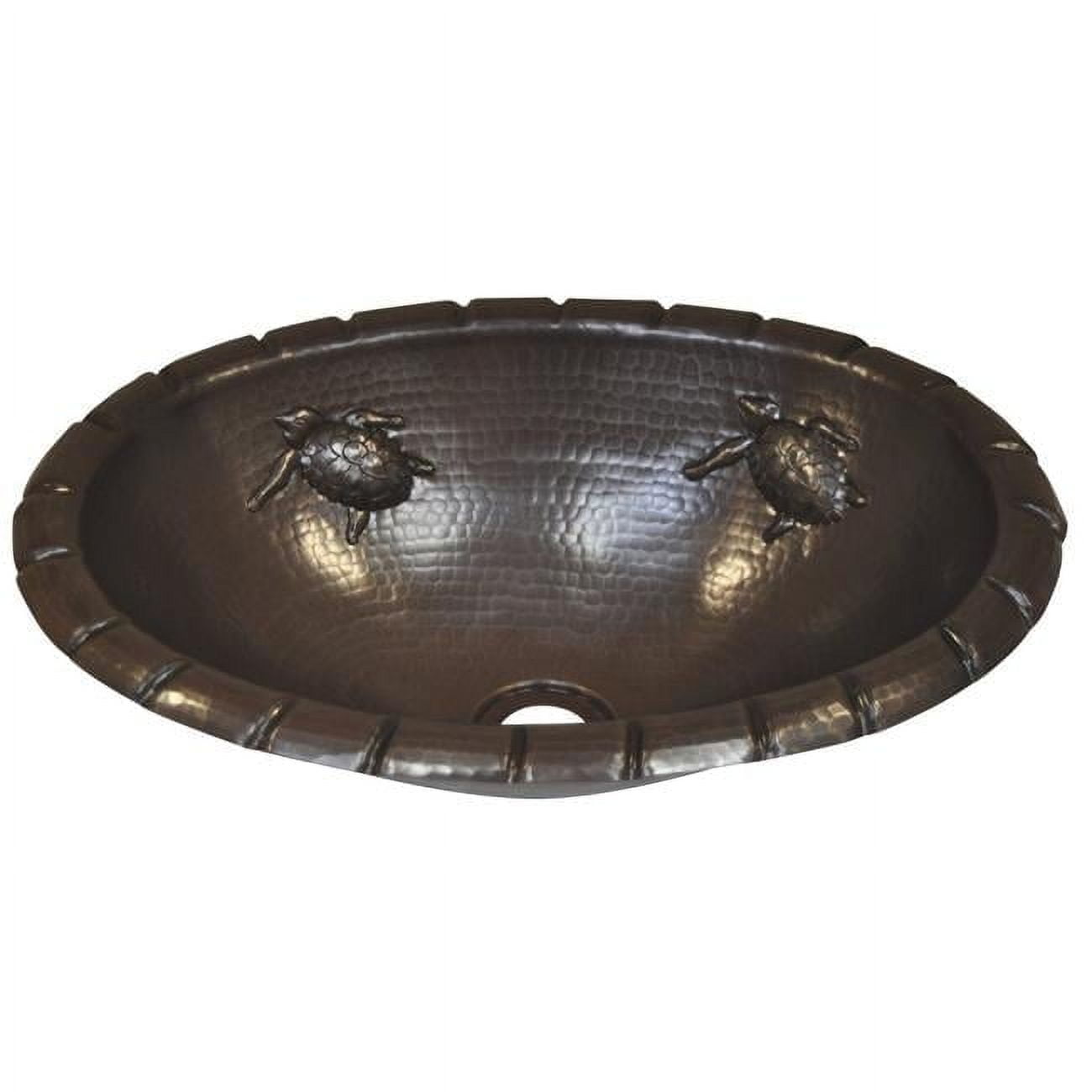 Copper Design COS-TT-19-RL-DB Copper Oval Bath Sink, Dark Brown ...