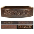 thumbnail image 1 of Copper Design CRA-30209-D2-MA Copper Round Apron Kitchen Sink with Design, Matte - Small - 9 x 20 x 30 in., 1 of 7