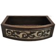 thumbnail image 1 of Copper Design CRA-36229-SD-DL Copper Round Apron Kitchen Sink, Dark Light - Silver Design - Large - 9 x 22 x 36 in., 1 of 6