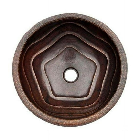 Copper Design CRS-DS-15-RL-MA Copper Round Bath Sink, Matte - Deep Star Design
