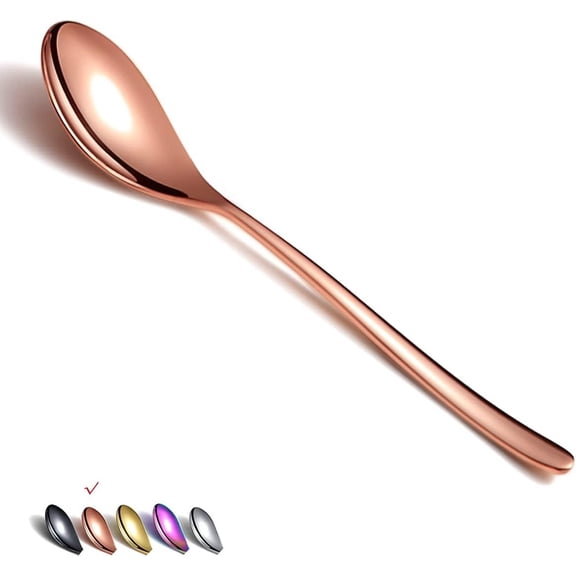 Copper Dinner Spoons 6 count, 8.1'' Stainless Steel Tablespoons, Soup Spoons, Dessert Spoons, Spoons Silverware for , Kitchen or Restauran,Dishwasher Safe