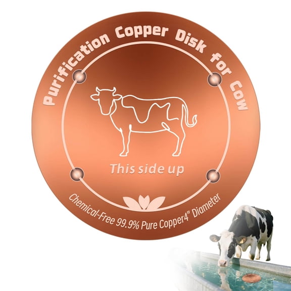 Copper Disc For Cattle Water Troughs, Usupdd 4-Inch Diameter Cleaning Copper Disc For Livestock Water, Natural Purification Farm Water Trough Cleaner For Year-Round Fresh Water