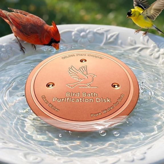 Copper Disk for Bird Bath – 0.6mm Pure Copper Disc, Keeps Water Fresh for Bird Baths(1pcs)