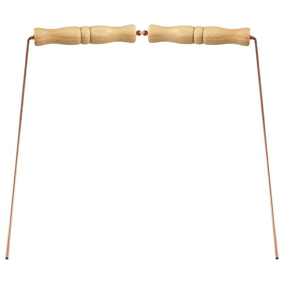 Copper Dowsing Rods Kit for Divination Tool - Natural Wooden Handles Divining