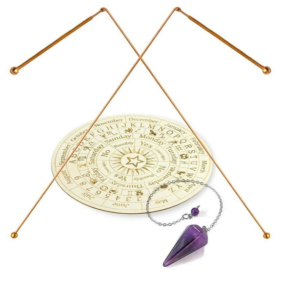 Copper Dowsing Rods, for Water Detection, Treasure Search, Spiritual Energy Tools with Pendulum Pendant and Pendulum