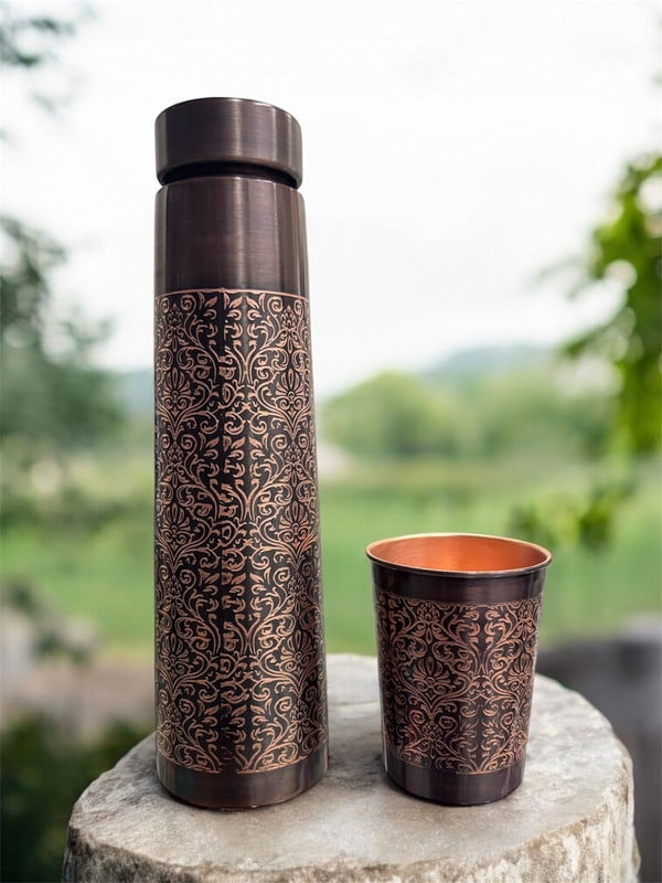 Copper Bottles And Glasses