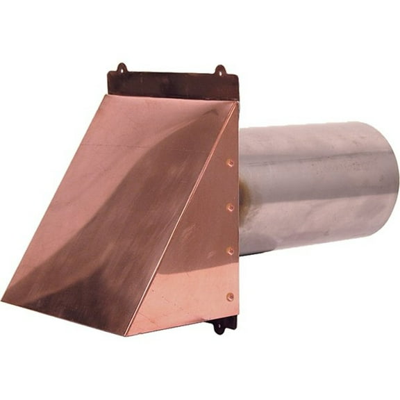 Copper Dryer Exhaust Vent (4" - 12") Duct Size: 4", Mount Type: Flush, Flapper - Screen: Flapper