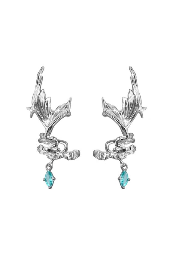 Copper Ear Cuff With Mermaids Tail Shape Clip On Earrings Unisex Ear Accessory For Everyday Wear