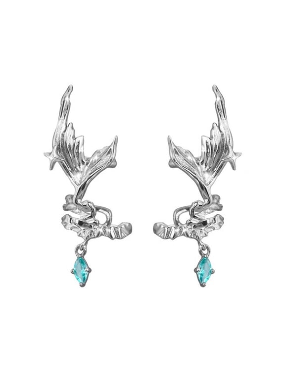 Copper Ear Cuff With Mermaids Tail Shape Clip On Earrings Unisex Ear Accessory For Everyday Wear