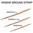 thumbnail image 1 of Copper Electrical Connection Tinned Braided Firewall Frame Engine Ground Strap 5/16"Terminals Lugs - 8"/11.4"/24"Length, 1 of 7