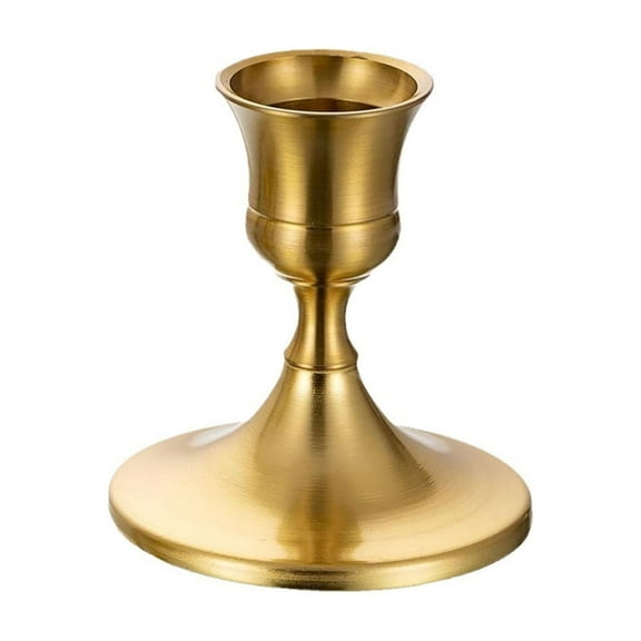 Copper Finish European Candlestick Holder Metal Construction With Electroplating Process For Restaurant And Home Use This Candle Holder Adds Elegance To Dining Tables And Special Occasions