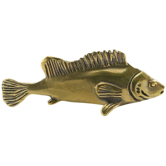 GOOHOCHY Copper Fish Statue Decor Realistic Design for Home Office Use Light Brown 7 Inches