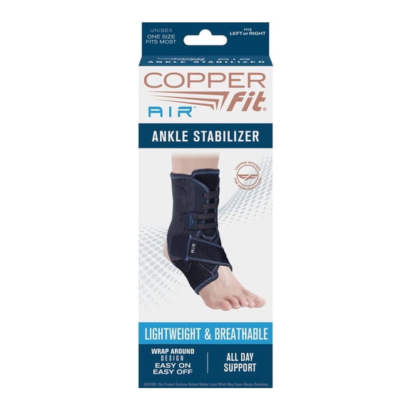 Copper Fit Adjustable Compression Ankle Stabilizer for Support and Pain Relief