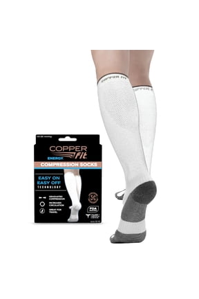 Energy Compression Socks, White, L/XL, Unisex