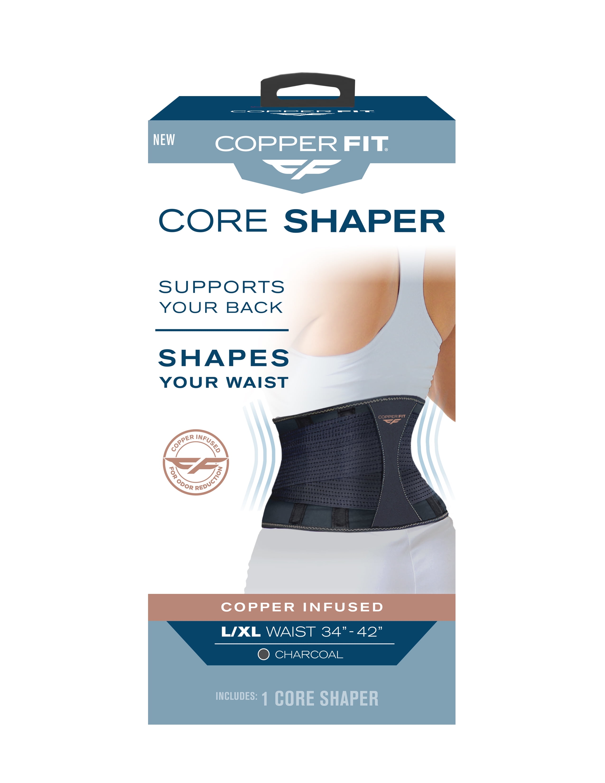 Copper Fit® Core Shaper, Supports Back and Shapes Waist, Copper