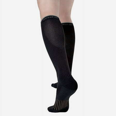 Copper Fit Energy Compression Socks with Easy-On/Easy-Off Technology, Black, Large/X-Large, Unisex
